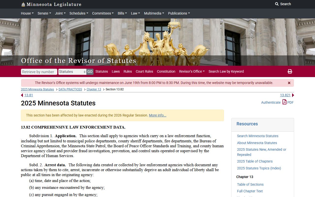 Koochiching County jail mugshots Minnesota law-enforcement data statute